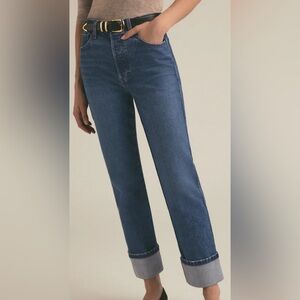 Favorite Daughter Valentina Straight High Rise Blue Jeans